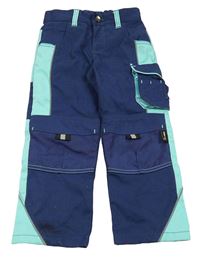 Tmavomodro-tyrkysové pracovní kalhoty s kapsami Top Craft