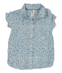 Bílo-světlemodrá květovaná halenka C&A