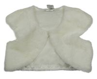 Smetanové kožešinové podšité bolerko