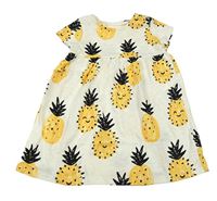 Smetanové bavlněné šaty s ananasy F&F
