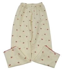 Béžové lehké kalhoty s třešněmi Shein