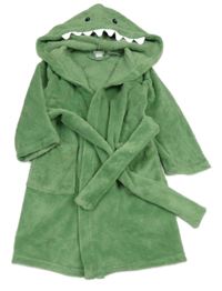 Zelený chlupatý župan s kapucí - dinosaurus H&M