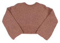 Starorůžový crop svetr New Look