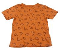 Oranžové tričko s dinosaury Topolino