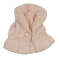 Světlerůžová kožešinová podšitá vesta zn. Ralph Lauren