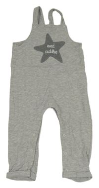 Šedé melírované laclové lehké tepláky s hvězdou Pocopiano