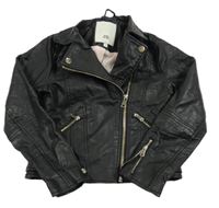 Černý koženkový křivák River Island