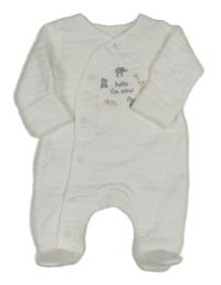 Bílý prošívaný overal s výšivkami Nutmeg