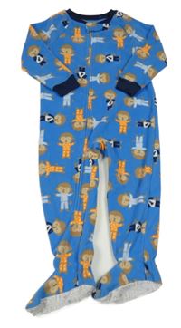 Modrý fleecový overal s opičkami Carter's