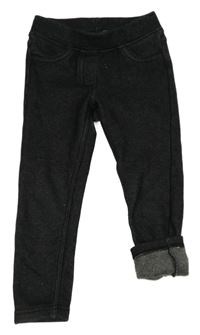 Černé vzorované zateplené tregíny C&A