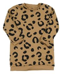 Hnědo-černé vzorované teplákové šaty F&F