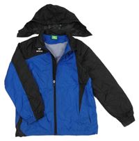 Modro-černá šusťáková sportovní bunda s kapucí erima