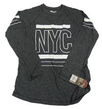 Tmavošedé melírované triko s nápisem Rebel