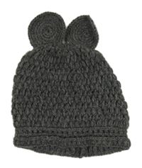 Tmavošedá pletená čepice s ušima 