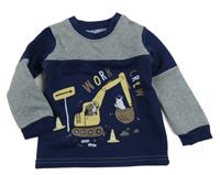 Tmavodro-šedá mikina s bagrem 