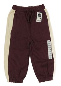 Nové - vínovo-smetanové tepláky dunnes