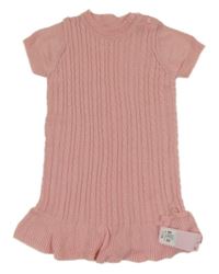 Nové - světlerůžové vzorované pletené šaty Yd.