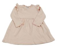 Světlerůžové žebrované šaty Dopodopo