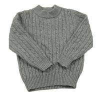 Tmavošedý vzorovaný svetr