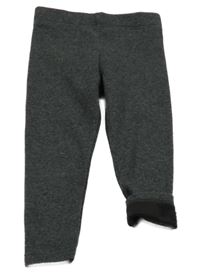 Tmavošedé melírované zateplené legíny Primark