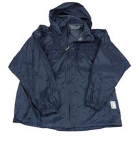 Tmavomodrá nepromokavá šusťáková jarní bunda s kapucí Quechua