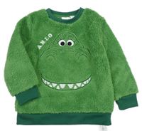 Zelená huňatá mikina s dinem Disney