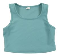 Zelený žebrovaný crop top shein