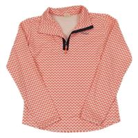 Růžovo-bílé vzorované sportovní triko s nápisem 