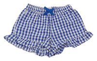 Bílo-modré kostkované kraťasy s volánkem H&M