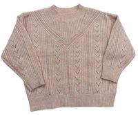 Starorůžový melírovaný svetr s perforovaným vzorem George