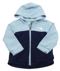 Světlemodro-tmavomodrá propínací mikina s kapucí The North Face
