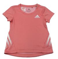 Růžové sportovní tričko s logem Adidas