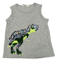 Šedé melírované tílko s dinem z flitrů H&M