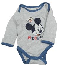 Světlešedé melírované body s Mickeym Disney