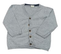 Modrý melírovaný propínací svetr H&M
