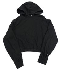 Černá crop mikina s kapucí zn. H&M