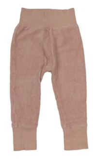 Růžové žebrované sametové baggy tepláky Mothercare