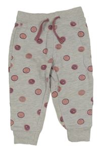 Světlešedo-růžové puntíkaté tepláky Liegelind