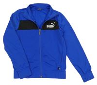 Tmavomodro-černá propínací sportovní mikina s logem Puma