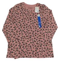 Nové - fialovo-černo-béžové triko s leopardím vzorem Primark