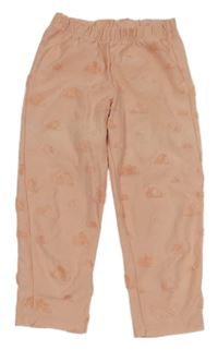 Růžové lehké tepláky s 3D mráčky 