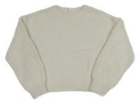 Bílý chlupatý svetr M&S