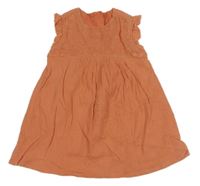 Oranžové mušelínové šaty s květy M&S