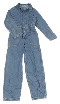 Světlemodrý riflový kalhotový overal Zara