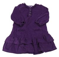 Fialové manšestrové šaty Topolino