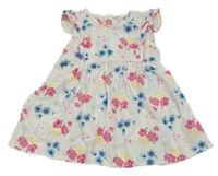 Bílo-modro-růžovo-žluté květované šaty Ergee