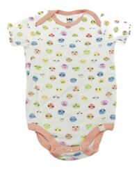 Bílo-růžové body se smajlíky Kuniboo