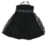 Černé krajkované šaty s kamínky 