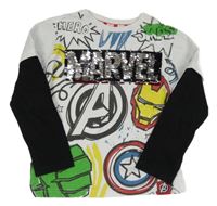 Bílo-černé triko se superhrdiny Marvel