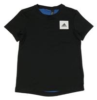 Černo-bílé sportovní tričko s logem Adidas
